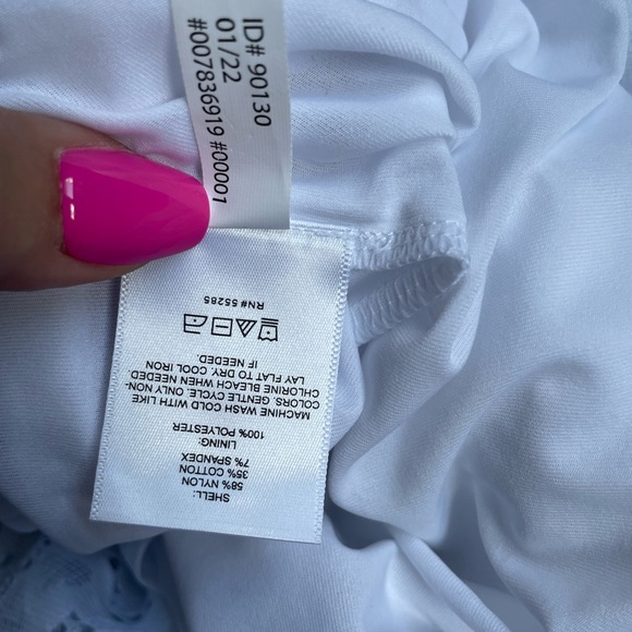 NWT Express White Lace V-Neck Midi Dress, Adjustable Straps, Size Small, Bride - Picture 10 of 10